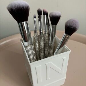 Silver and Black Makeup Brush Set